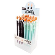 Withna 旋轉動物中性筆 0.5mm 01-0277 2款 x 12入組, 黑色, 薄荷綠, 1套