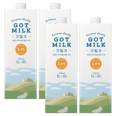 갓밀크 멸균우유, 1L, 4개 1L, 4개
