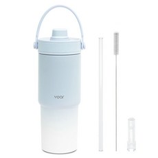 보아르 투웨이 폴든 팝업 스트로우 대용량 텀블러, 스카이민트, 1개, 735ml