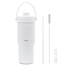 보아르 투웨이 폴든 팝업 스트로우 대용량 텀블러, 아이보리, 1개, 735ml