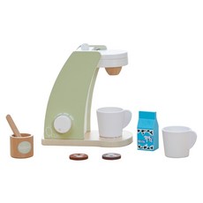 teamson kids 小廚師法蘭克福木製玩具咖啡機8件組, 綠色, 1套