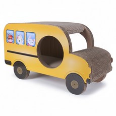 3baby 三個寶 美國校車瓦楞紙貓抓板, 黃色, 1個