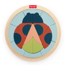 fisher-price 費雪 木製瓢蟲拼圖, 混和顏色, 1個