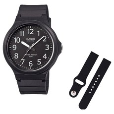 CASIO 卡西歐 學測手錶 + 矽膠錶帶組合 MW-240-1B