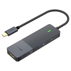 코드웨이 4포트 USB C타입 노트북 멀티허브, 혼합색상, 1개