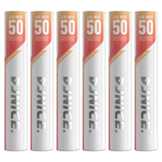 JNICE 久奈司 國際級比賽用 持久穩定 羽毛球 76速 AJ-50, 白色, 6套, 12個裝