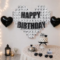 PARTYSHOW 生日派對用品 大愛心氣球 生日掛旗 皇冠 眼鏡組