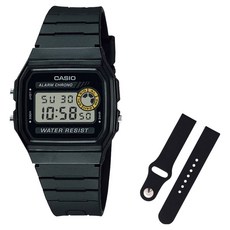 CASIO 卡西歐 復古電子錶 + 矽膠錶帶組 F-94WA-8D