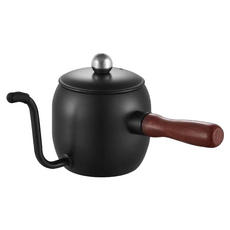 Couselect 304不鏽鋼手沖細口長嘴咖啡壺 黑色, 1個, 壺蓋 + 手柄 + 壺身 + 細口嘴, 500ml