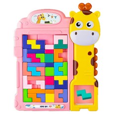 토이토 테트리스 블록 쌓기 퍼즐 기린, 기린 핑크, 1개, 핑크, 40피스