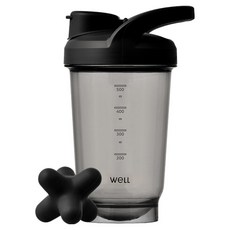 실리만 웰 애슬레저 쉐이커, 블랙, 500ml, 1개