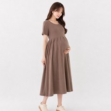 I CAN SIMPLE 女性夏季日常百褶短袖長版連身裙