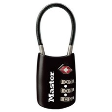 Master Lock 鋼絲密碼鎖 TSA 黑色 包包 行李箱 置物櫃 4688D, 1個