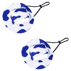 데이소이 요런개 반려동물 젖소 무늬 모자, 01 블루, 2개