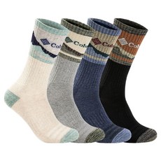 컬럼비아 남성용 마운틴 파일 장목양말 4p, 아이보리, 그레이, 네이비, 블, 1개 아이보리, 그레이, 네이비, 블, 1개