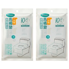 HIKARI 日光生活 防水型一次性馬桶墊 R785-10 10片 2套, 藍色 + 白色