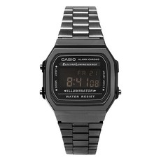 CASIO 卡西歐 復古懷舊數位深色模式金屬手錶 A168WGG-1BDF