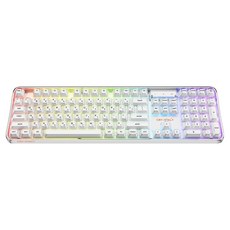 앱코 유리알 키캡 신디사이저 저소음 블루투스 유무선 멤브레인 키보드, 화이트, ACM105, 제조사축 화이트, ACM105, 제조사축