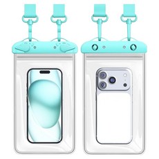 케이스틱 IPX8 강력잠금 터치 휴대폰 방수팩, 민트, 1개