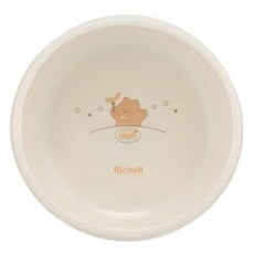 Richell 利其爾 T.L.I 嬰幼兒好舀取飯碗 S 動物小插圖, 淺咖啡色, 1個