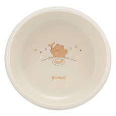 Richell 利其爾 T.L.I 嬰幼兒好舀取飯碗 M 動物小插圖, 淺咖啡色, 1個