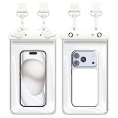 케이스틱 IPX8 강력잠금 터치 휴대폰 방수팩, 화이트, 1개