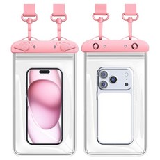 케이스틱 IPX8 강력잠금 터치 휴대폰 방수팩, 핑크, 1개