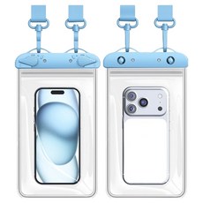 케이스틱 IPX8 강력잠금 터치 휴대폰 방수팩, 블루, 1개