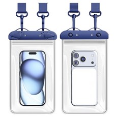 케이스틱 IPX8 강력잠금 터치 휴대폰 방수팩, 네이비, 1개