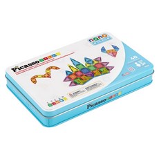 PicassoTILES 畢卡索 奈米磁性積木旅行組 附金屬收納盒 PN01 40片, 彩色, 1套