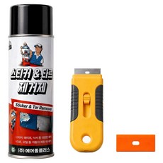 탁월한선택 초강력 프리미엄 접착제 끈끈이 테이프 차량 스티커 타르제거제 전용 스크래퍼, 1개, 420ml