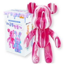 토이토 DIY 푸어링 아트 키트 플루이드 베어, 01 화이트 + 핫핑크 + 딥핑크, 1세트