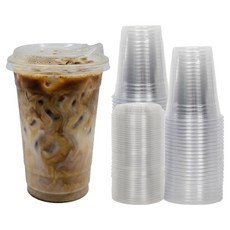 Draw Life 透明PET冰杯 470ml x 50入 + Stow-proof杯蓋 50入 組