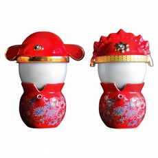 TALES 神話言 囍悅 天作之合新郎新娘茶具組, 紅色, 1套