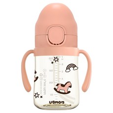 유비맘 리틀포니 PPSU 원터치 빨대컵, 200ml, 1개, 피치포니