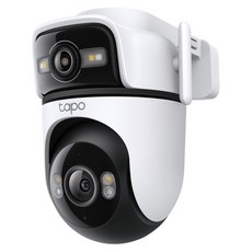 tp-link 戶外2K 雙鏡頭 300萬畫素AI偵測 360度無線 有線網路 Wi-Fi 監視器, 1個, Tapo C545D