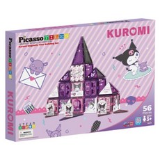 PicassoTILES 畢卡索 三麗鷗系列 彩繪磁力片 56片, Kuromi, 1個