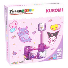 PicassoTILES 畢卡索 三麗鷗系列 軌道彩繪磁力片 46片, Kuromi, 1個