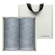 Songwol 松月 基本款飯店毛巾 170g x 2入 + 手提盒 奶油色 禮盒組, 淺灰色, 1套