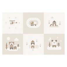 Mang Mang 小鹿蔓蔓 拼圖XPE遊戲地墊 6片, 暖棕色 熊熊城市, 1套