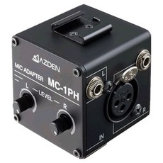 아즈덴 모노 2채널 팬텀 파워 컴팩트 카메라 마이크 어댑터, 1개, MC-1PH