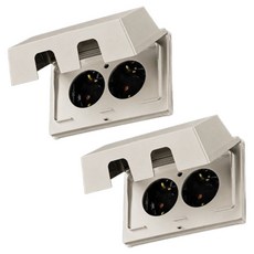 Legrand 羅格朗 Apela 防水插座 2孔 嵌入式 橫式 防雨型 防滴型 浴室室外用插座 香檳色, 2個