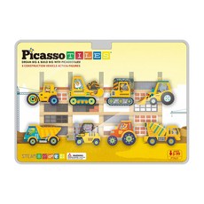 PicassoTILES 畢卡索 動物園工程車主題磁性公仔8件組 PTA21, 混和顏色, 1套