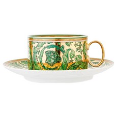 VERSACE 梅杜莎花環綠色茶杯 + 杯碟組