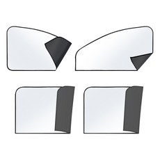 mina 百貨 車用隔熱磁吸窗簾4件組 駕駛 + 副駕駛 + 後座 2個, 銀黑色, 1套