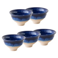 JUST HOME 山嵐流釉茗茶杯 5801-17B, 藍色, 5個