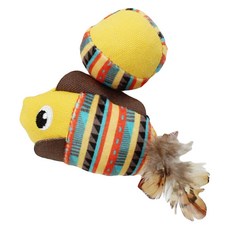 paipet 寵物玩具 叢林貓玩具, 黃色魚, 1個
