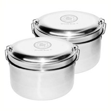 Green Bell 綠貝 316圓形便當盒2入組, 不鏽鋼色, 1套