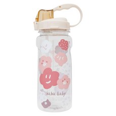 haha baby 大容量背帶透明水壺, 粉色心花開, 1個, 1.6L