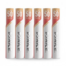 JNICE 久奈司 國際級比賽用持久穩定羽毛球 77速 AJ-50, 白色, 6套, 12個裝